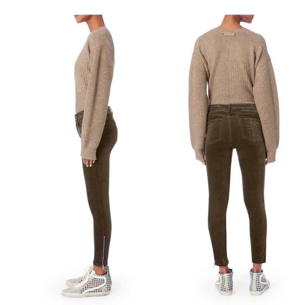 Rag & Bone sz 28- 10 inch high Ame Olive Capri Velvet Skinny Jean